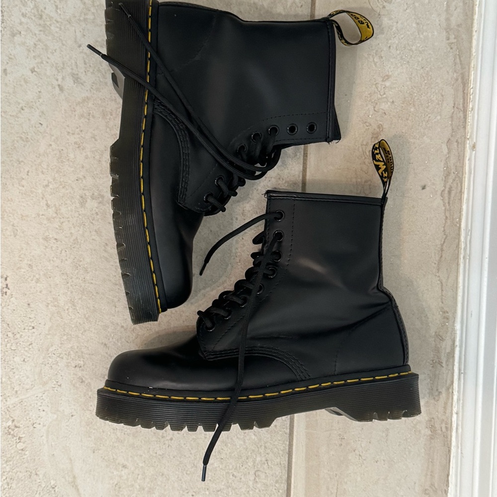 Dr Martens Black Jadon Smooth Leather Platform Boots